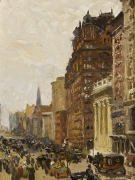 COLIN CAMPBELL COOPER (1856–1937), "Waldorf Astoria, New York, about 1908. Oil on board, 14 x 10 3/4 in.
