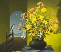 THOMAS FRANSIOLI (1906–1997), Still Life of Flowers, 1959. Oil on canvas, 24 x 28 in.
