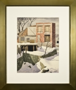 Z. VANESSA HELDER (1904–1968), Alterations, about 1948. Watercolor on paper, 19 1/2 x 14 3/4 in. Showing gilded frame and window mat.