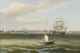 THOMAS BIRCH (1779–1851), View of Philadelphia Harbor, c. 1835–40. Oil on canvas, 20 x 30 1/4 in.