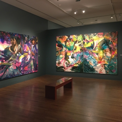 installation view of Angela Fraleigh's solo exhibition, "Sound the Deep Waters", at the Delaware Art Museum
