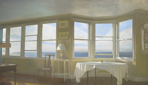 Morning View, Beach House, 2012, Oil on linen, 28 x 48 in.&nbsp;