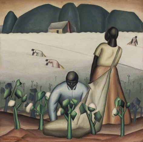 Cotton Pickers of East Texas,&nbsp;c.&nbsp;1927, Oil on canvas, 26 x 26 in.