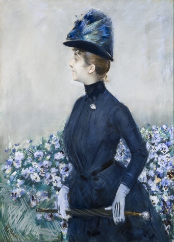 PAUL C&Eacute;SAR HELLEU&nbsp; (1859-1927), La Femme aux fleurs (Portrait of Mathilde See), about 1910