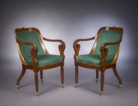 Pair Armchairs en Gondole, about 1835&ndash;40, Attributed to Duncan Phyfe (1770&ndash;1854), New York (active 1794&ndash;1847)