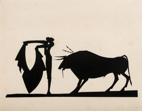 HUNT DIEDERICH (1884–1953), "Matador and Bull." Paper cutout, 9 x 11 3/8 in.