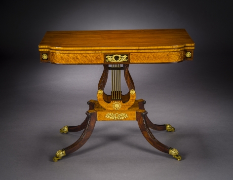 Card Table with Lyre Base, about 1815, Philadelphia