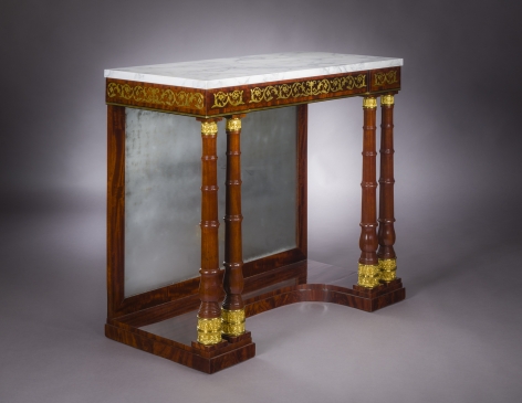 Monumental Pier Table with Brass Inlay, about 1815, Attributed to Joseph Barry (1757&ndash;1838), Philadelphia (active 1794&ndash;1833)