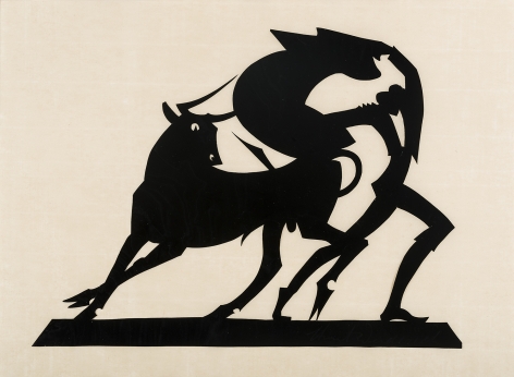 HUNT DIEDERICH (1884–1953), "Matador and Bull (Large)." Paper cutout, 9 1/2 x 13 in.
