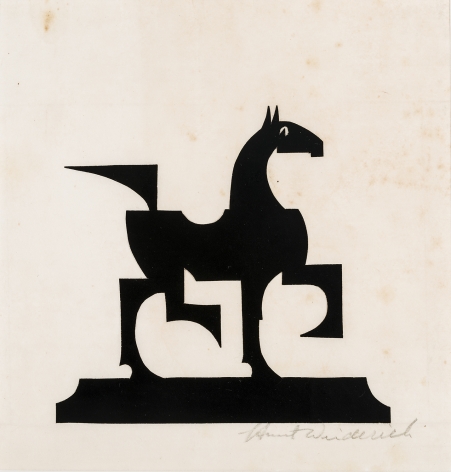 HUNT DIEDERICH (1884–1953), "Cubist Horse." Paper cutout, 7 x 7 in.