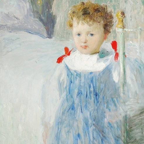JULIAN ALDEN WEIR (1852–1919), "Dorothy," 1893. Oil on canvas, 33 1/2 x 23 7/8 in. (detail).