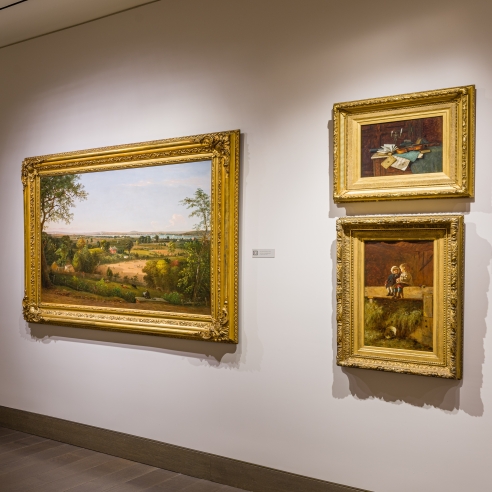 "American Cornucopia." Installation view showing 3 pictures on display.
