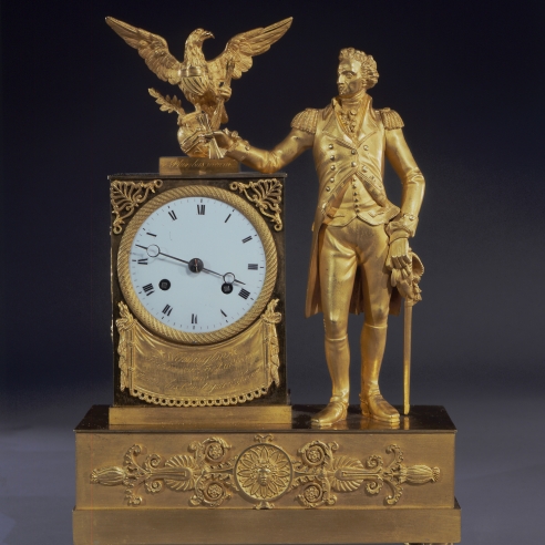 Clock with Full-length Figure of George Washington