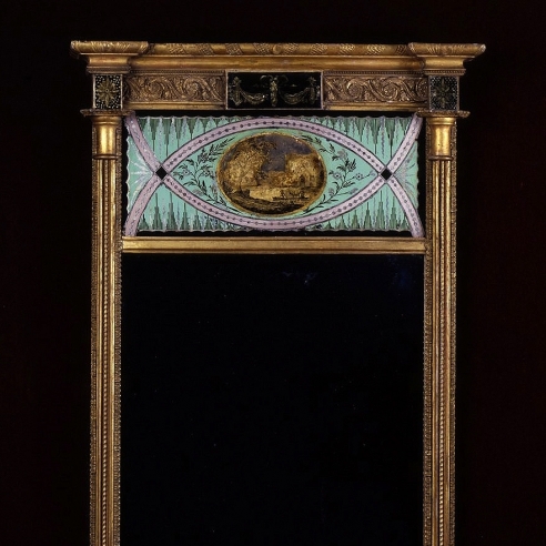 Pier Mirror with Eglomisé Panels