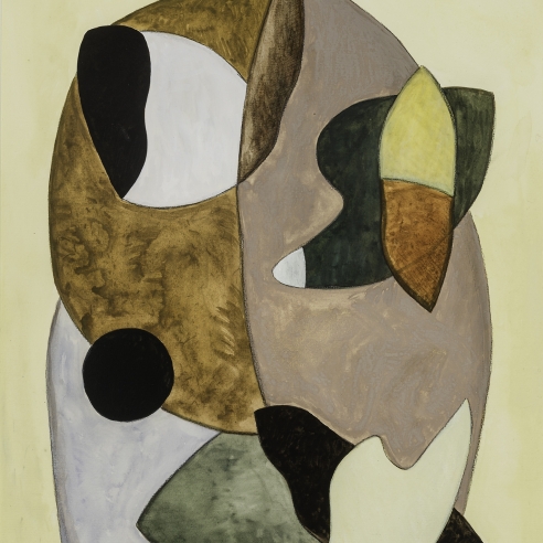 GEORGE L. K. MORRIS (1905–1975), "Composition No. 2," 1938. Gouache on paper, 18 1/2 x 13 1/4 in. (detail).