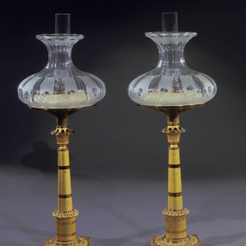 Pair Miniature Columnar Sinumbra Lamps